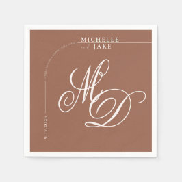 Serviette En Papier Boho Arch Minimaliste Calligraphie Script Mariage