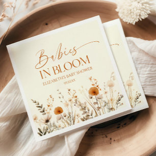 Serviette En Papier Boho Baby In Bloom Fleur sauvage Twins Baby shower