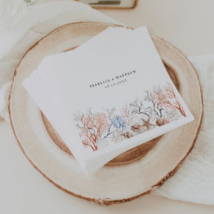 Serviette En Papier Boho Beach Coral Reef Mariage