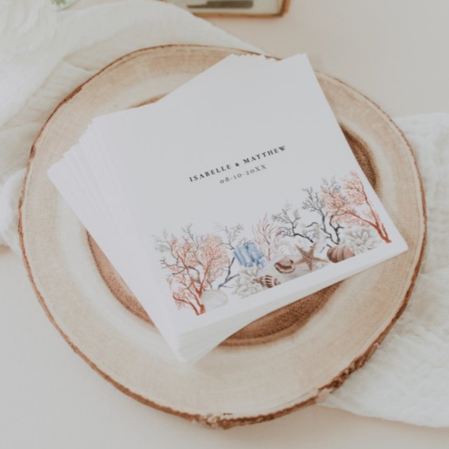 Serviette En Papier Boho Beach Coral Reef Mariage (Créateur téléchargé)