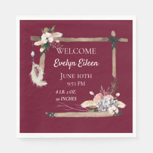 Serviette En Papier Boho Beautiful Baby Birth Stats