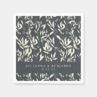 Boho Black Main Tirée Floral Mariage Personnalisé