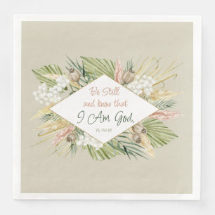 Serviette En Papier Boho Botanique 'Be Still & Know' Bible Verse