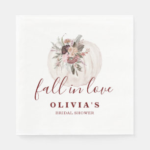 Serviette En Papier Boho Bourgogne automne floral Mariage de citrouill