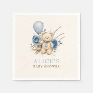 Serviette En Papier Boho Boy Teddy Bear Baby shower Décorations de fêt