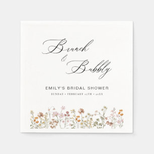 Serviette En Papier Boho Brunch Fleurs Sauvages & Bulles Baby Shower