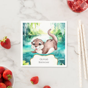 Serviette En Papier Boho Calm Otter Anniversaire