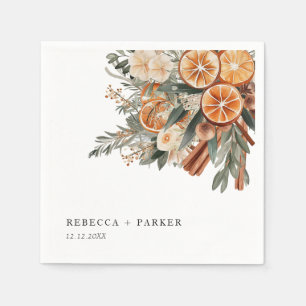 Serviette En Papier Boho cannelle mariage botanique d'hiver sur mesure