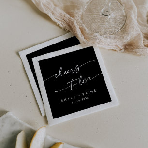 Serviette En Papier Boho Chic COLOR ÉDITABLE Chevaux à l'amour Mariage