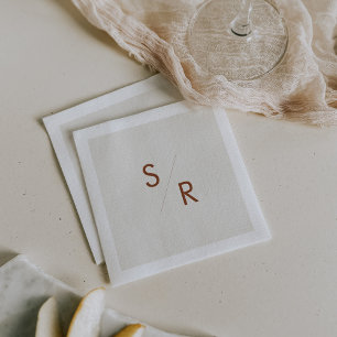 Serviette En Papier Boho Chic Crème Bohème Serviettes Monogrammes