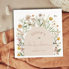 Serviette En Papier Boho Chic Fleur sauvage Baby shower papier Napkin
