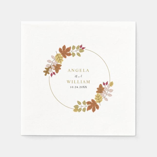 Serviette En Papier Boho Chic Mariage de automne (Devant)