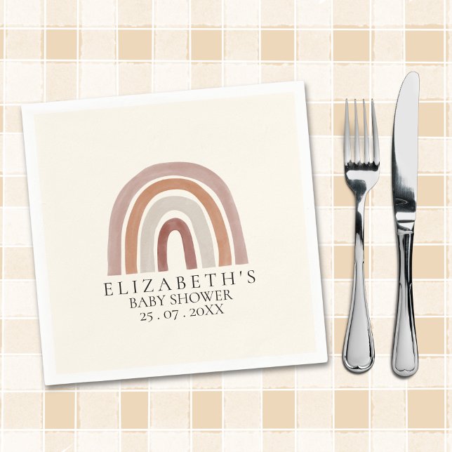 Serviette En Papier Boho Chic Rainbow Baby Shower for All (Créateur téléchargé)