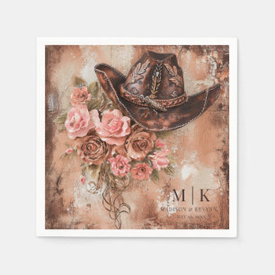 Serviette En Papier Boho Cowgirl Western Florals Mariage Napkins