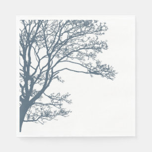 Serviette En Papier Boho d'arbre simple bleu