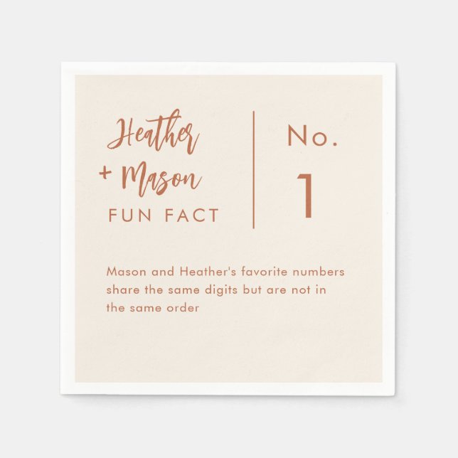 Serviette En Papier Boho Desert Couple Fun Faits Mariage Napkins (Devant)