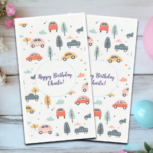 Serviette En Papier Boho Enfants Voitures, Arbres et Nuages Motif Anni