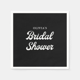 Serviette En Papier Boho et Retro Black | FÊTE DES MARIÉES