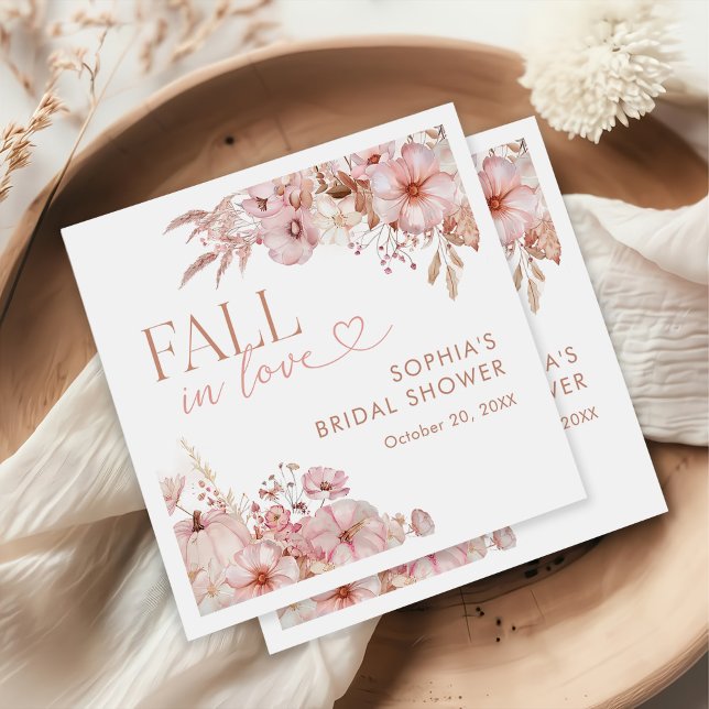 Serviette En Papier Boho Fall Floral Pumpkin Bridal Shower (Créateur téléchargé)