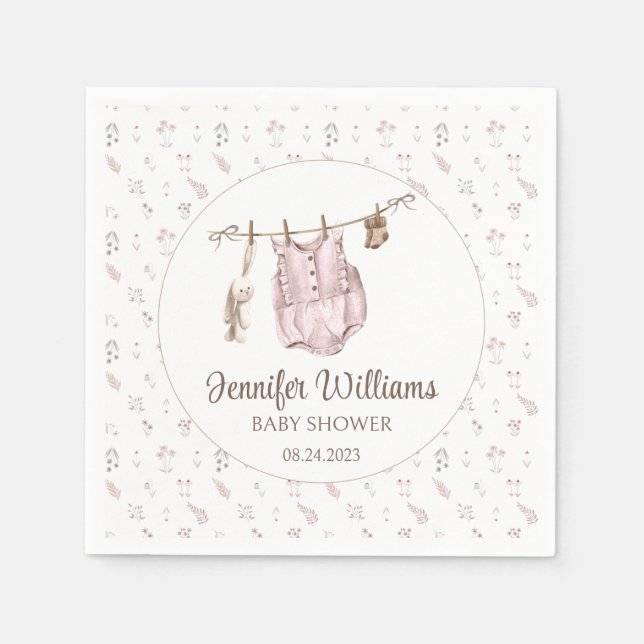 Serviette En Papier Boho fille vêtements baby shower serviettes en pap (Devant)