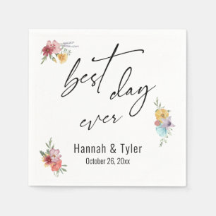 Serviette En Papier Boho Fleur sauvage de prairie multicolore