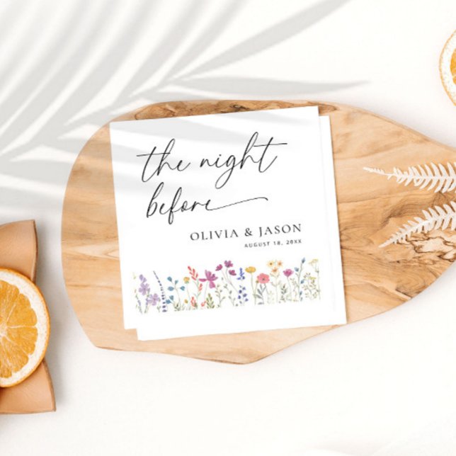 Serviette En Papier Boho Fleur sauvage Dîner de répétition (Créateur téléchargé)