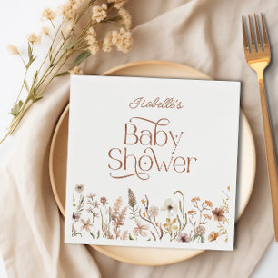 Serviette En Papier Boho Fleur sauvage Floral Girl Baby shower papier