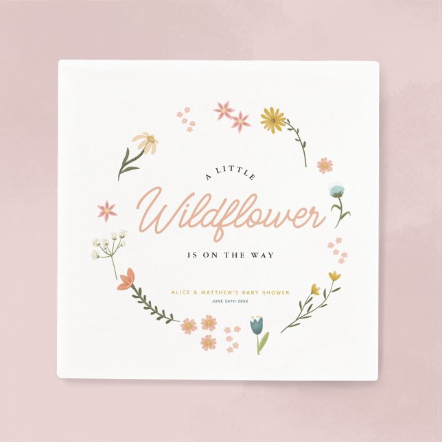 Serviette En Papier Boho Fleur sauvage Floral Girls mignonne Baby show (Créateur téléchargé)