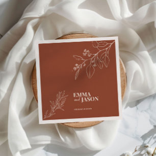 Serviette En Papier Boho Floral Terracotta Mariage serviettes