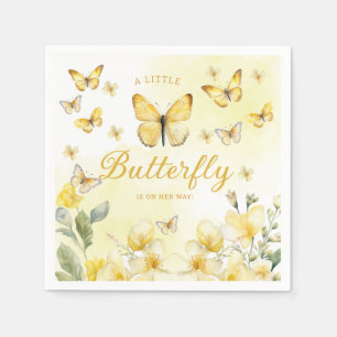 Serviette En Papier Boho Floral Un petit Baby shower de fille papillon