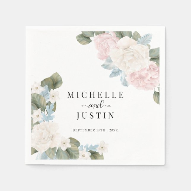 Serviette En Papier Boho Flowers Mariage photo hiver (Devant)