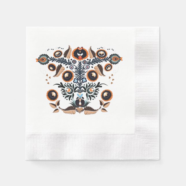 Serviette En Papier Boho Folk Art (Devant)