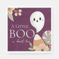 Boho Halloween Baby Shower Little Boo Fantôme Prun