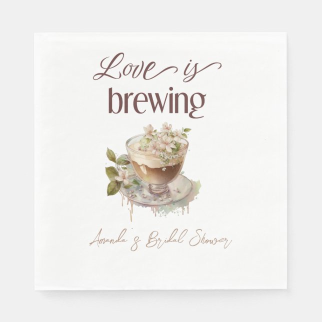 Serviette En Papier Boho Love brasse Fête des mariées florale Brunch (Devant)