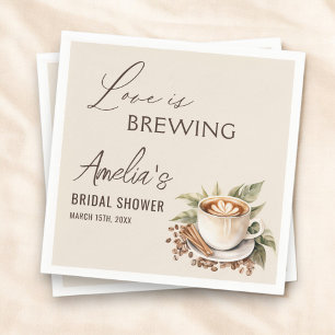 Serviette En Papier Boho Love prépare un café pour la douche de mariée