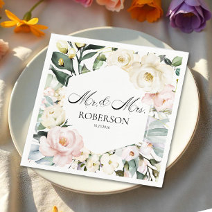 Serviette En Papier Boho Mariage de cadre fleuri