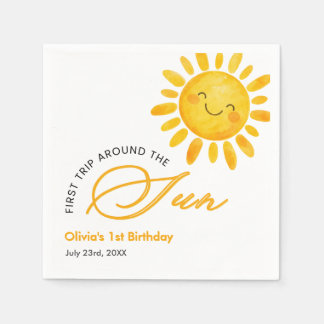 Serviette En Papier Boho Mignon Premier Voyage Autour du Soleil 1er An