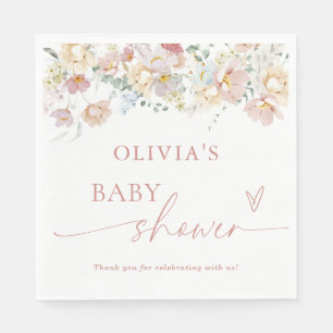 Serviette En Papier Boho Moderne Baby shower Floral Papier Napkins
