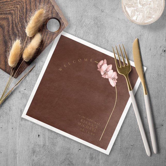 Serviette En Papier Boho Oasis Orchid Arch Mariage Welcome ID959 (Créateur téléchargé)