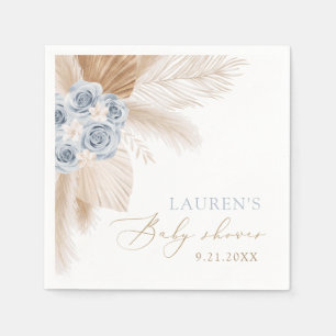 Serviette En Papier Boho Pampas Grass Baby shower garçon serviettes