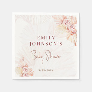 Serviette En Papier Boho Pampas Grass Baby shower neutre Bohème