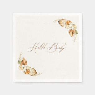 Serviette En Papier Boho Pampas Herbe Genre Neutre Bonjour Bébé