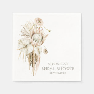 Serviette En Papier Boho Protea Pampas Grass Fête des mariées