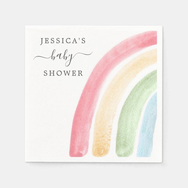 Serviette En Papier Boho Rainbow Baby shower Cocktail Napkin (Devant)
