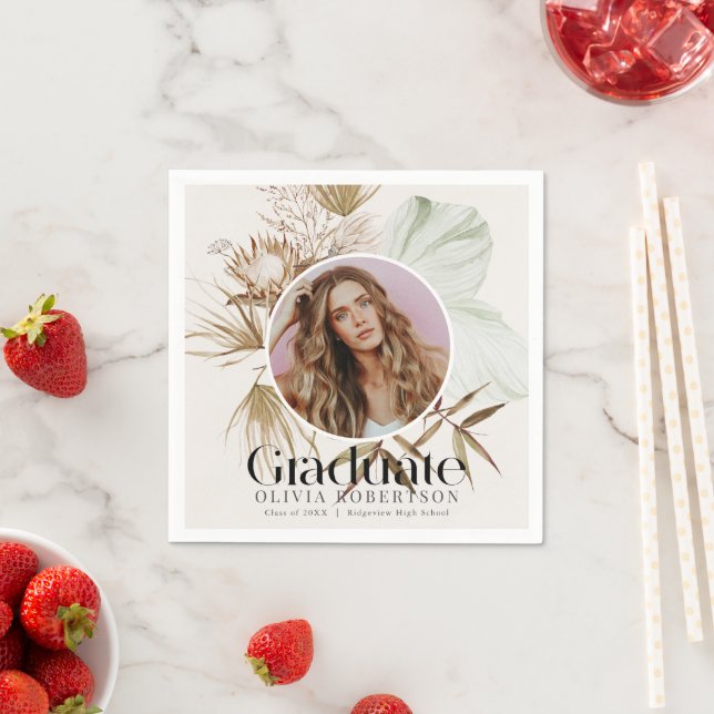 Serviette En Papier Boho Reviera Photo Graduation (En situation)