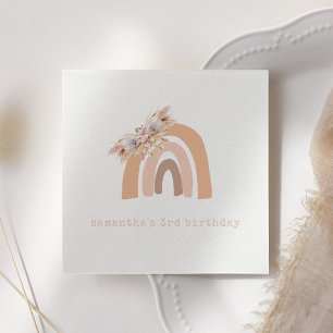 Serviette En Papier Boho rose arc-en-ciel Pampas Grass fête d'annivers