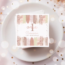Boho Rose Gold Blush Rainbow 1er fête d'anniversai
