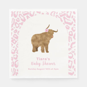 Serviette En Papier Boho rose mignon Sainte vache Floral Girl Baby sho