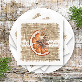 Serviette En Papier Boho Rustic Winter Holiday Botanical Mariage