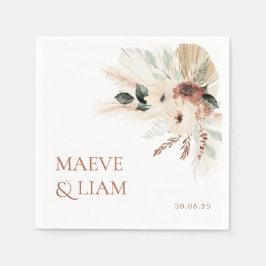 Serviette En Papier Boho Rustique Mariage Floral serviettes MAEVE